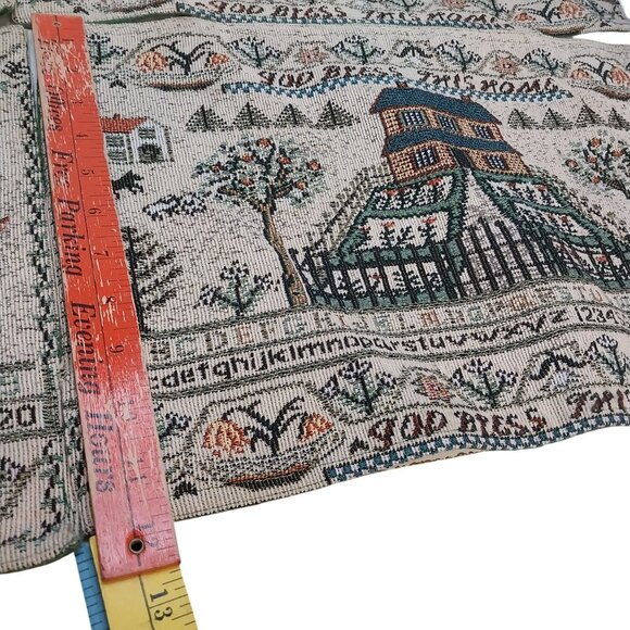 Vintage Style Handwoven Country Sampler Tapestry Place Mats Set Of 4 Cottage - Picture 4 of 7